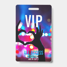 カスタムVIPオールアクセスコンサートイベントパスハート バッジ