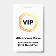 カスタムVIPオールアクセスパス コンサートパスバッジ