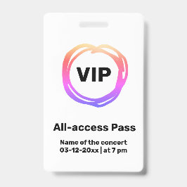 カスタムVIPオールアクセスパス コンサートパスバッジ バッジ