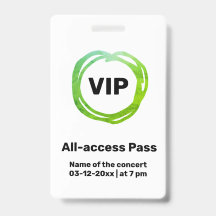 カスタムVIPオールアクセスパス コンサートパスバッジ