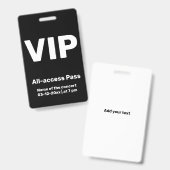 カスタムVIPオールアクセスパス コンサートパスバッジ バッジ (正面＆裏面)