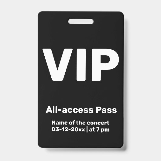 カスタムVIPオールアクセスパス コンサートパスバッジ バッジ (正面)