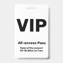 カスタムVIPオールアクセスパス コンサートパス バッジ