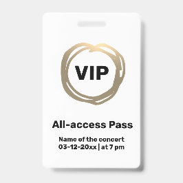 カスタムVIPオールアクセスパス コンサートパス バッジ
