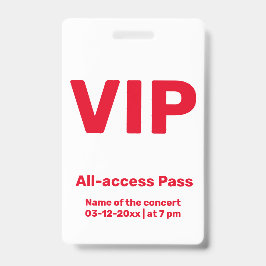 カスタムVIPオールアクセスパス コンサートパス バッジ