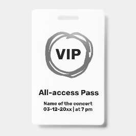 カスタムVIPオールアクセスパス コンサートパス バッジ