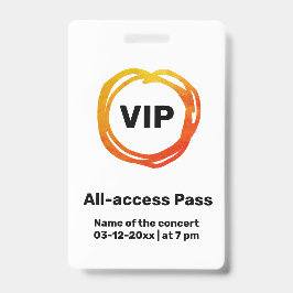 カスタムVIPオールアクセスパス コンサートパス バッジ