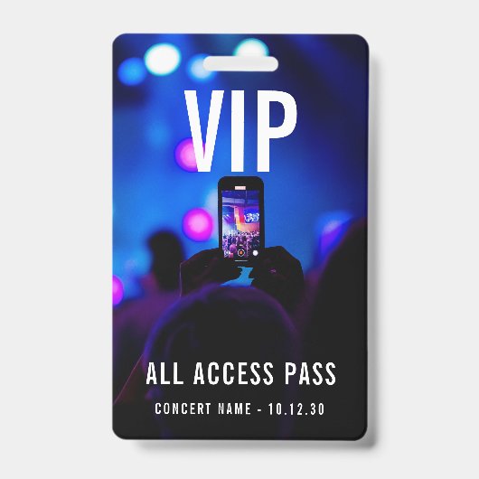 カスタムVIPオールアクセスパス コンサートパーティーイベント バッジ (正面)