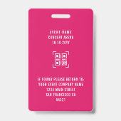 カスタムVIPオールアクセスパスQRコードディスコボール バッジ (裏面)