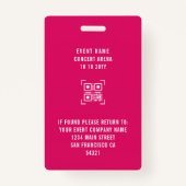 カスタムVIPオールアクセスパスQRコードディスコボール バッジ (裏面)