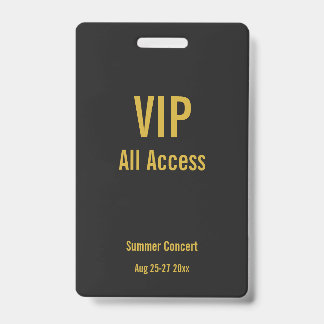 カスタムVIPオールアクセスフェスティバルパス コンサートバッチ バッジ