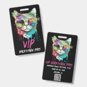 カスタムVIPコンサートバックステージパスQRコードID バッジ (Front & Back)