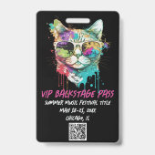 カスタムVIPコンサートバックステージパスQRコードID バッジ (Back)