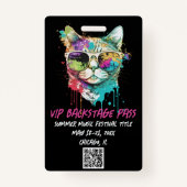 カスタムVIPコンサートバックステージパスQRコードID バッジ (裏面)