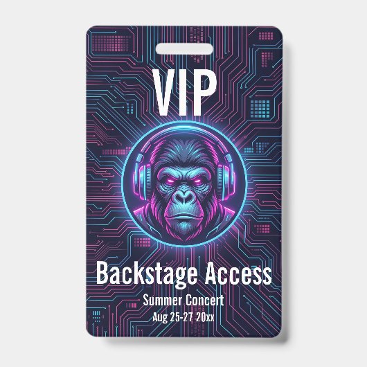 カスタムVIPバックステージアクセスパス コンサートバッチ バッジ (正面)