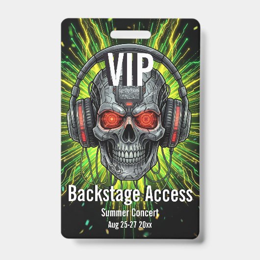 カスタムVIPバックステージアクセスパス コンサートバッチ バッジ (正面)