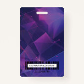 カスタムVIPバーコードイベント紫色の幾何学的 バッジ (裏面)