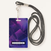 カスタムVIPバーコードイベント紫色の幾何学的 バッジ (裏面ランヤード)