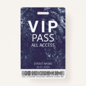 カスタムVIP All Accessイベントバーコードロゴブルー バッジ (正面)