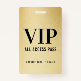 カスタムVIP All Access Concertフェイク金ゴールド バッジ