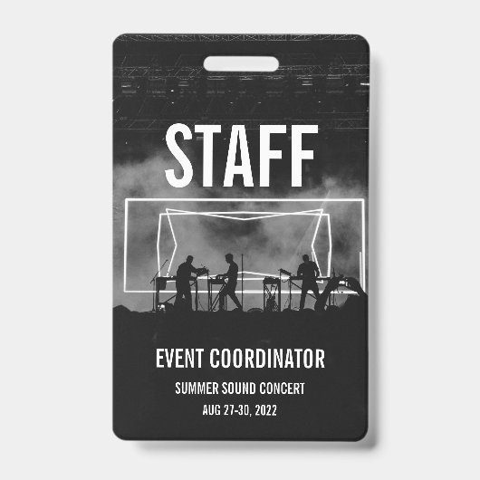カスタムVIP All Access Pass Concertバッジ – スタッフ バッジ (Front)
