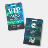 カスタムVIP QRコード イベント コンフェッティ バッジ (正面＆裏面)