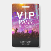 カスタムVIP QRコード イベント パープル コンフェッティ バッジ (正面)