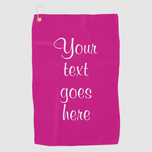 カスタムVivaマゼンタテンプレートタイポグラフィスクリプト ゴルフタオル (正面)