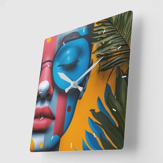 カスタムWall Clock自分の写真ギフトを追加する スクエア壁時計 (傾斜)