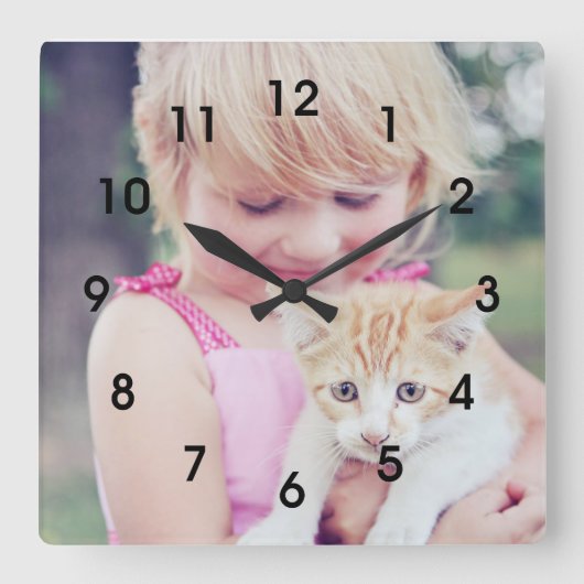 カスタムWall Clock （自分の写真を追加） スクエア壁時計 (正面)