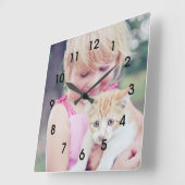 カスタムWall Clock （自分の写真を追加） スクエア壁時計 (傾斜)