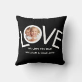 カスタムWe love YouパパPhoto Black クッション (裏面)