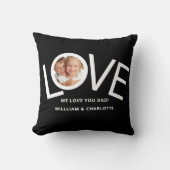 カスタムWe love YouパパPhoto Black クッション (正面)