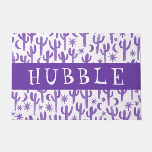 カスタムWELCOME NIGHT DESERT Saguaro Cactus ドアマット (正面)