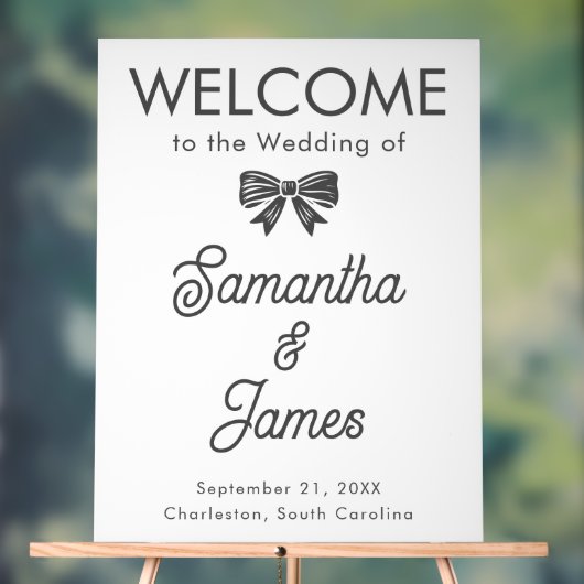 カスタムWelcome - Script & Serif Name Sign アクリルサイン (ニュートラル)