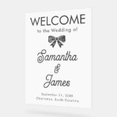 カスタムWelcome - Script & Serif Name Sign アクリルサイン (傾斜)