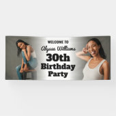 カスタムWelcome Sign 30th Birthday Photo Banner 横断幕 (横)