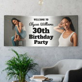 カスタムWelcome Sign 30th Birthday Photo Banner 横断幕