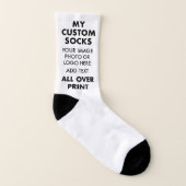 カスタムWHITE All Overプリントメンズソックス ソックス (右外側)