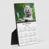 カスタムWhite Tiger Photo and Name 2021カレンダー フォトプラーク (側面)