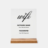 カスタムWi-Fi詳細とパスワードホワイト アクリルサイン (正面)