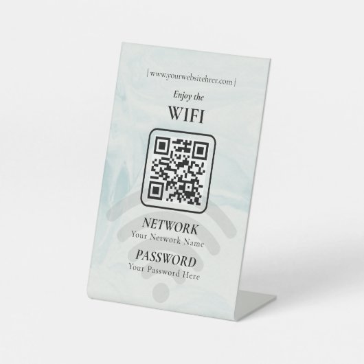 カスタムWi-Fi QRコード パスワード表示 台座サイン (正面)