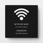 カスタムWiFiネットワークとパスワードブラック フォトプラーク (正面)