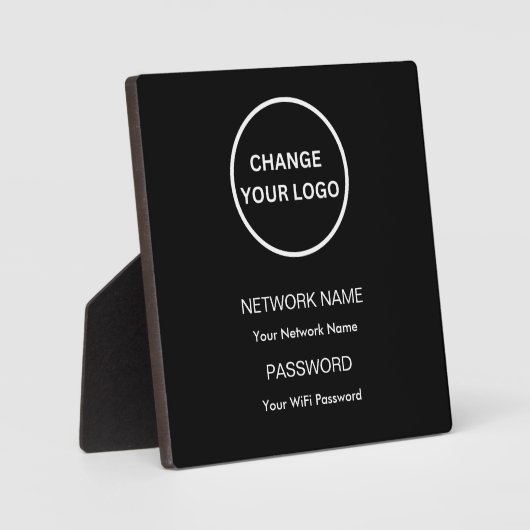 カスタムWiFiネットワークとパスワードブラック フォトプラーク (正面)