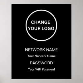 カスタムWiFiネットワークとパスワードブラック ポスター