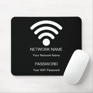 カスタムWiFiネットワークとパスワードブラック マウスパッド
