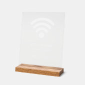 カスタムWiFiネットワークとパスワードホワイト アクリルサイン (傾斜)