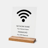 カスタムWiFiネットワークとパスワードホワイト アクリルサイン (傾斜)