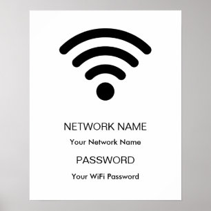 カスタムWiFiネットワークとパスワードホワイト ポスター