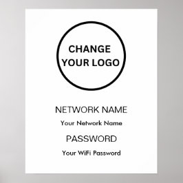 カスタムWiFiネットワークとパスワードホワイト ポスター